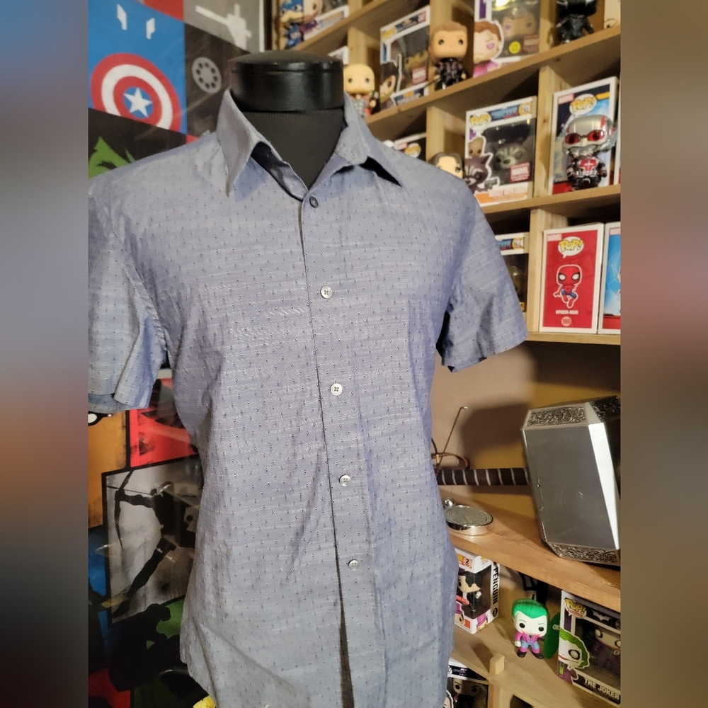 Joe blueish gray short sleeve shirt